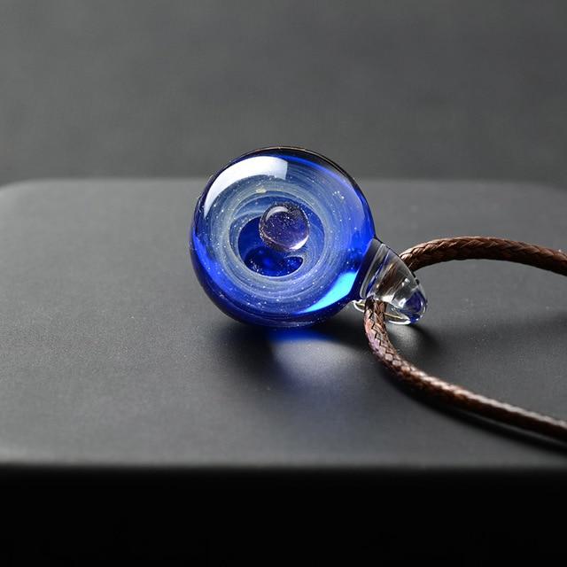 Hand blown Universe/Galaxy in Glass Pendant Necklace-11 Designs