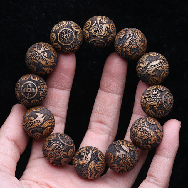 Lucky Karma PIXIU Wooden Bead Bracelet