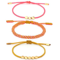 Thumbnail for Tibetan Handtied Lucky Knot 'BE POWERFUL' Copper & Rope 3 /pc Bracelet Set