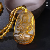 Thumbnail for Natural Citrine BUDDHA Deity GUARDIAN Abundance Pendant Necklace