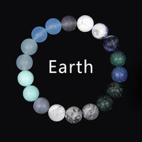 Thumbnail for Natural Stone Solar System 'OUR PLANETS'  Bracelet-  9 Different Planets + Sun & Moon