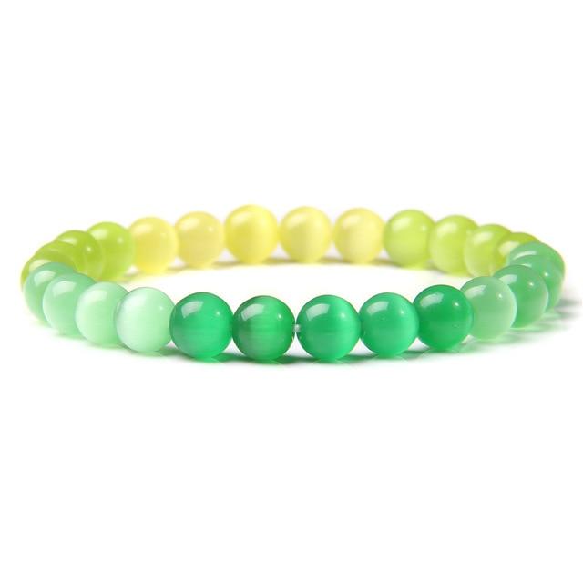 Natural Rainbow Cat's Eye 'GOOD LUCK' Bracelet