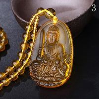 Thumbnail for Natural Citrine BUDDHA Deity GUARDIAN Abundance Pendant Necklace