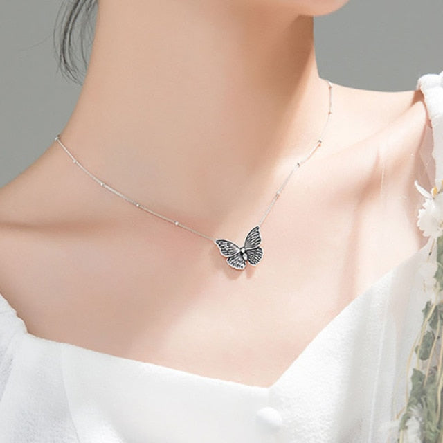 THAI SILVER Stylish & Elegant Butterfly Necklace