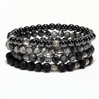 Thumbnail for Men's 4pc Natural Stone 'SLOW RELEASE ENERGY' Bracelet Set