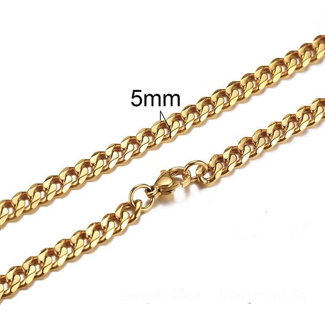 Men's Stainless Steel CUBAN LINK Chain Necklace