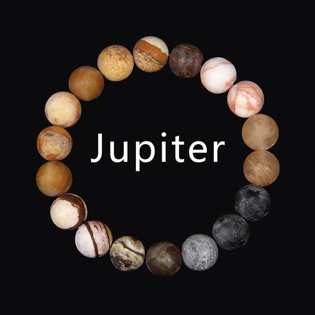 Natural Stone Solar System 'OUR PLANETS'  Bracelet-  9 Different Planets + Sun & Moon