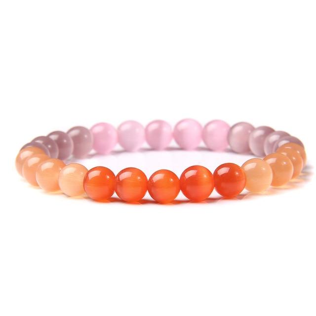 Natural Rainbow Cat's Eye 'GOOD LUCK' Bracelet