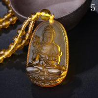 Thumbnail for Natural Citrine BUDDHA Deity GUARDIAN Abundance Pendant Necklace