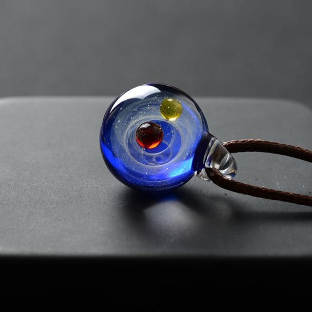 Hand blown Universe/Galaxy in Glass Pendant Necklace-11 Designs