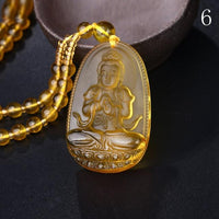 Thumbnail for Natural Citrine BUDDHA Deity GUARDIAN Abundance Pendant Necklace