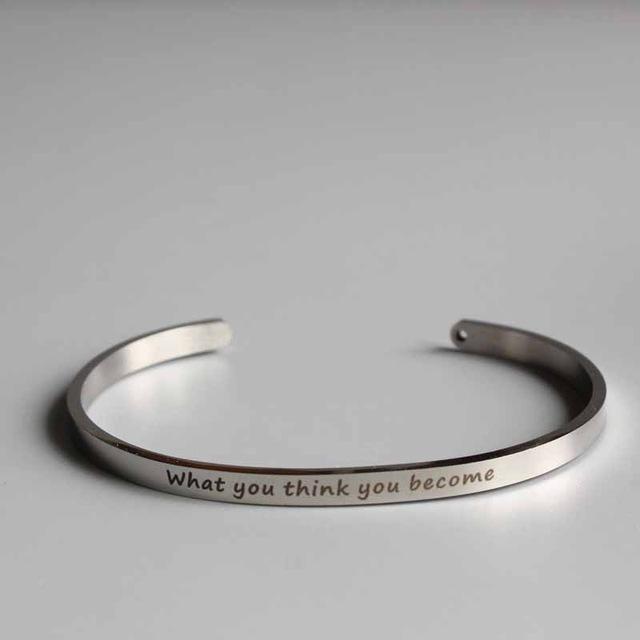 x_'NO MUD.. NO LOTUS"  Stainless Steel Inspirational Bangles.