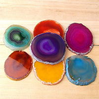 Thumbnail for 7 x pcs Polished Quartz Druzy Geode Slices-These DRINK COASTERS make  AWESOME Gifts!