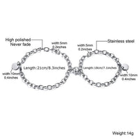 Thumbnail for 'FEEL MAGNETIZED ' Couples Stainless Steel Miami Cuban Link  2pc Bracelet Set