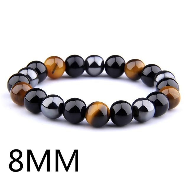 Natural Obsidian, Hematite & Assd Tiger Eye Beads MANIFEST GOALS Bracelet