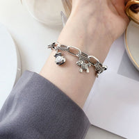 Thumbnail for Thai Silver WIND HORSE & MONEY BAGS ' GOOD FORTUNE' Bracelet