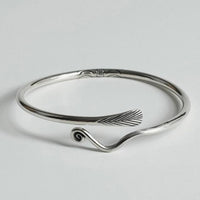 Thumbnail for THAI SILVER Delicate Feather Detail & Spiral Bangle