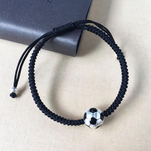 925 Sterling Silver Lucky  FOOTBALL  Red Rope Bracelet