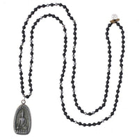 Thumbnail for Ancient Style Thai Buddha & LAVA STONE Amulet Pendant GROUNDING Necklace