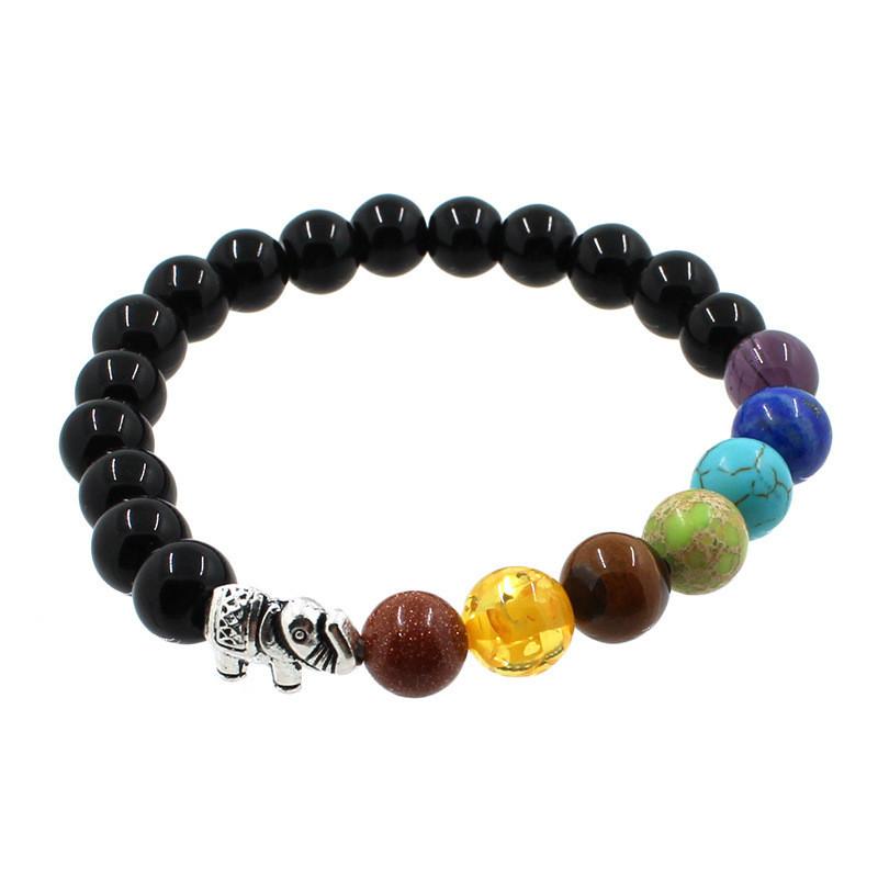 7 Chakra  Elephant Bracelet