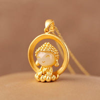 Thumbnail for THAI SILVER Adorable Child Buddha Statue Necklace