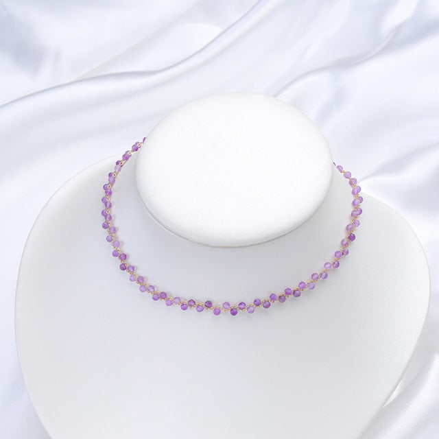 Handcrafted Natural Stones 'STRENGTH' Choker Necklace with Sterling Silver