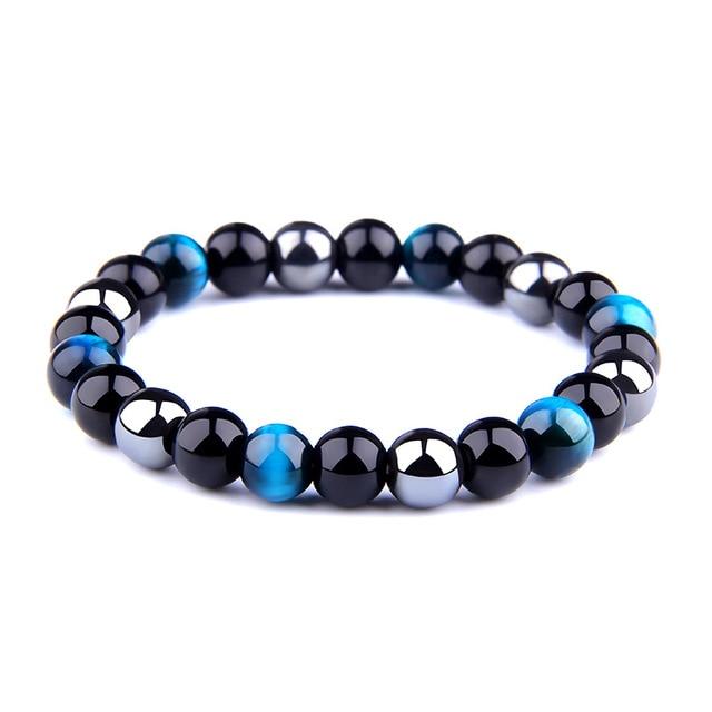 Natural Obsidian, Hematite & Assd Tiger Eye Beads MANIFEST GOALS Bracelet