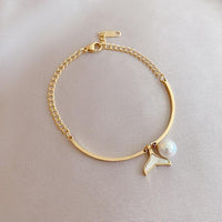 Thumbnail for Feminine Fishtail & Pearl 'FERTILITY' Bracelet