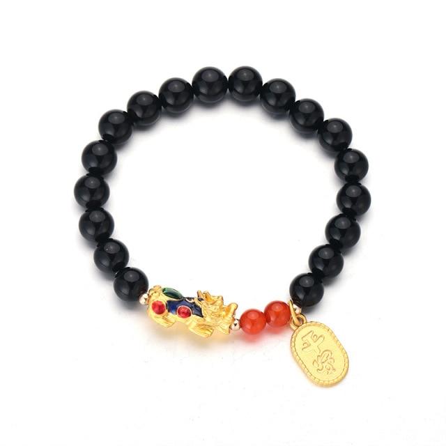 Natural Stone Pixiu Feng Shui Luck Bracelet