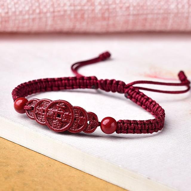 Purple Cinnabar Ancient Coin GOOD LUCK Bracelet