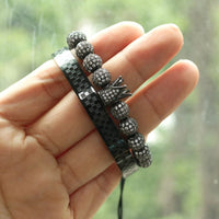 Thumbnail for Luxury Titanium & Micro Pave CROWN 2pc Bracelet Set