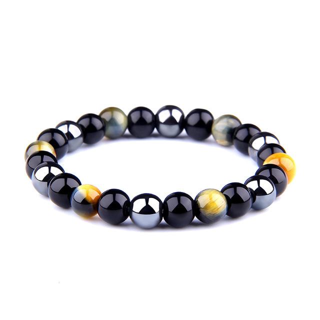 Natural Obsidian, Hematite & Assd Tiger Eye Beads MANIFEST GOALS Bracelet