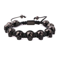 Thumbnail for Men's Titanium Steel 'NO SKULLDUGGERY' Braided Wrap Bead Bracelet-4 Colors