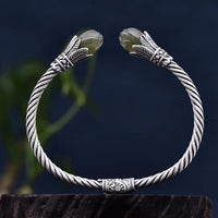 Thumbnail for Ethnic Thai Silver 'READY TO BLOOM' Jade Bangle