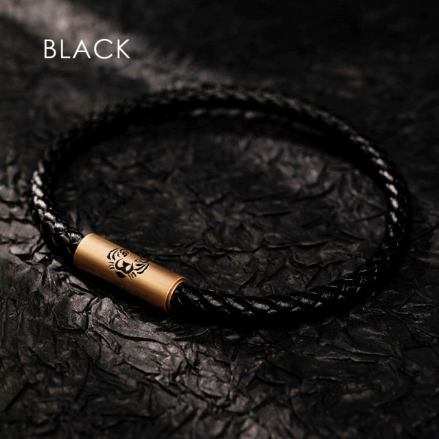 Year of the Tiger Genuine Leather & Stainless Steel Bracelet