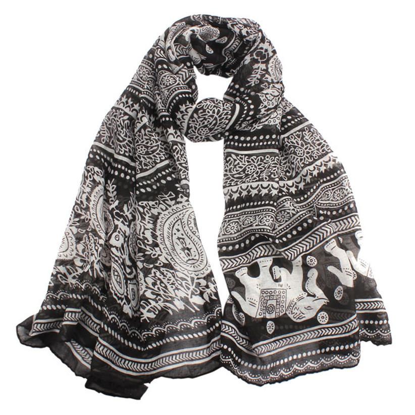 Elephant Printed Long Scarf