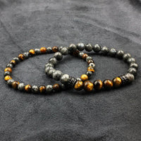 Thumbnail for 2 PCS Tiger Eye Stone Beads  Labradorite Bracelet Set