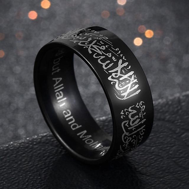 Stainless Steel Arabic Calligraphy 'TESTIMONY' Ring