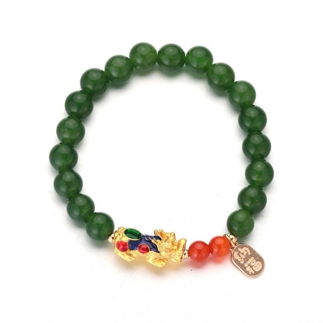 Natural Stone Pixiu Feng Shui Luck Bracelet