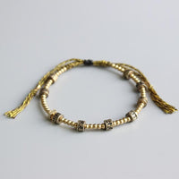 Thumbnail for Tibetan Buddhist  Brass Bead & Carved Om Mani Padme Hum  bracelet