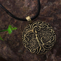 Thumbnail for Double Side Carved Mom &  Children FAMILY TREE of LIFE Necklace -Mom with 1-5 kids