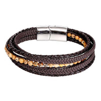 Thumbnail for Men's Genuine Leather & Stone 6 Stranded ENERGY  Bracelet