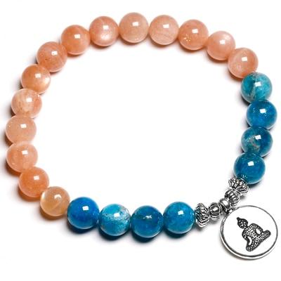 Natural Blue Apatite & Sunstone WEIGHT LOSS MOTIVATION Bracelet