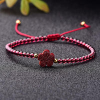 Thumbnail for Hand Carved Purple Cinnabar Accents & Garnet Stone PIXIU'PROSPERITY Attracting Bracelet