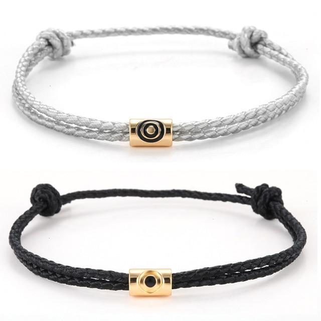 Hand Braided Cotton with Copper Stars & Moon, Hamsa Hand Accents- 2Pc/set 'FUSION ' Rope Bracelets