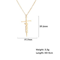 Thumbnail for Customizable Stainless Steel 'WISDOM' Cross Necklace