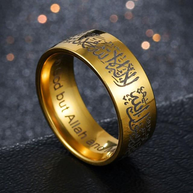 Stainless Steel Arabic Calligraphy 'TESTIMONY' Ring