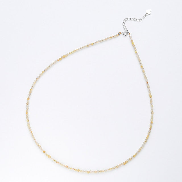 Feminine Beaded Natural Stones 'FERTILITY' Necklace with Sterling Silver