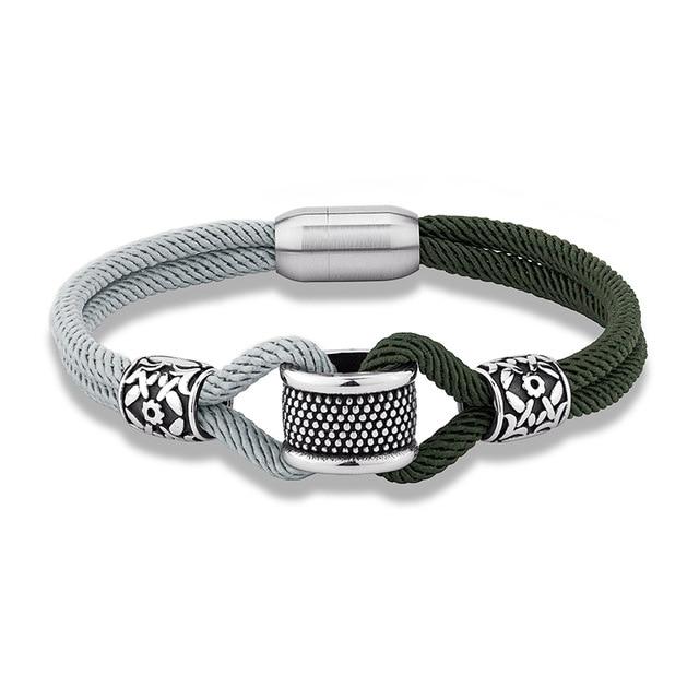 Men's Stainless Steel Double Jointed Rope Bracelet