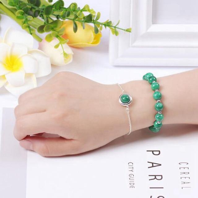 Stainless Steel & High Quality 8mm Natural Gemstone 2 pc Bracelet Set